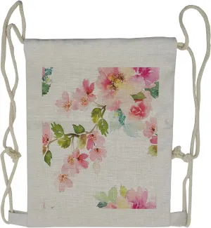 Ambesonne Floral Drawstring Backpack, Innocent Delicate Nature, Sackpack Bag