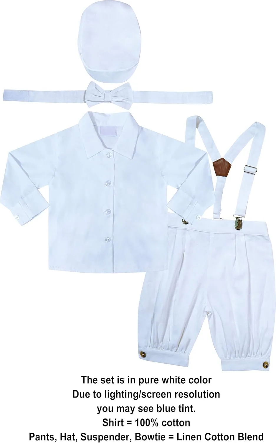AMK Baby Toddler Little Boys Vintage Knickerbocker Suit Set - 5 pc Suspender Bowtie Hat Knickers Retro Suit…