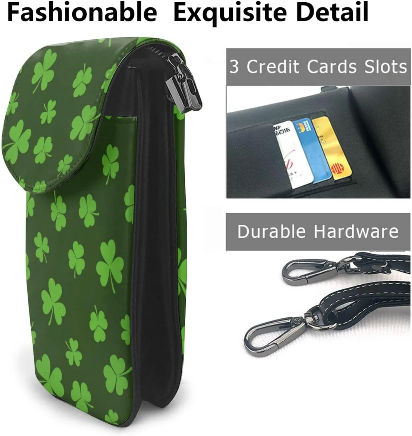 AMRANDOM Leather Small Crossbody Bags for Women Cell Phone Purse Wallet Adjustable Strap