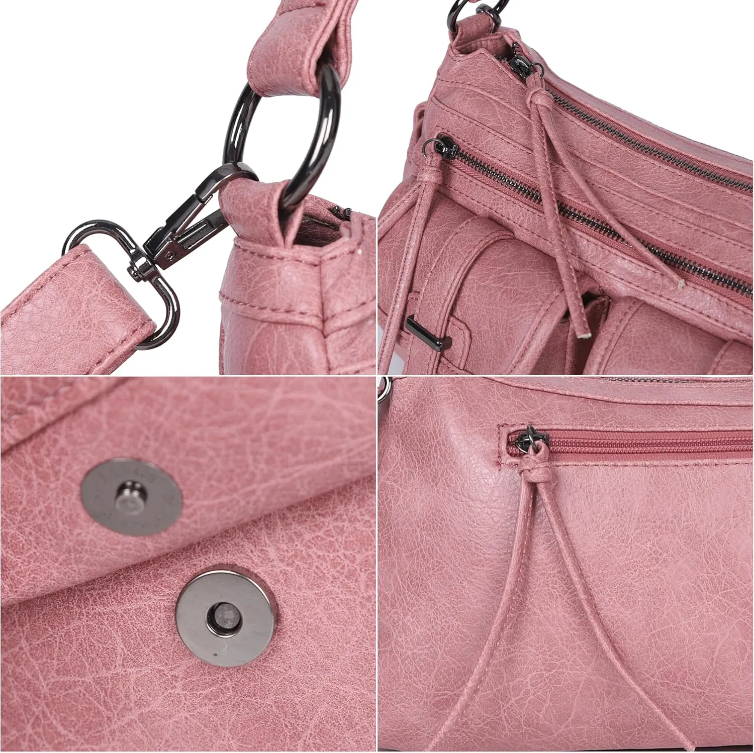 Angel Kiss Hobo Purses for Women Crossbody Shoulder Bag Ladies Multi Pocket Handbags with Adjustable Shoulder Strap