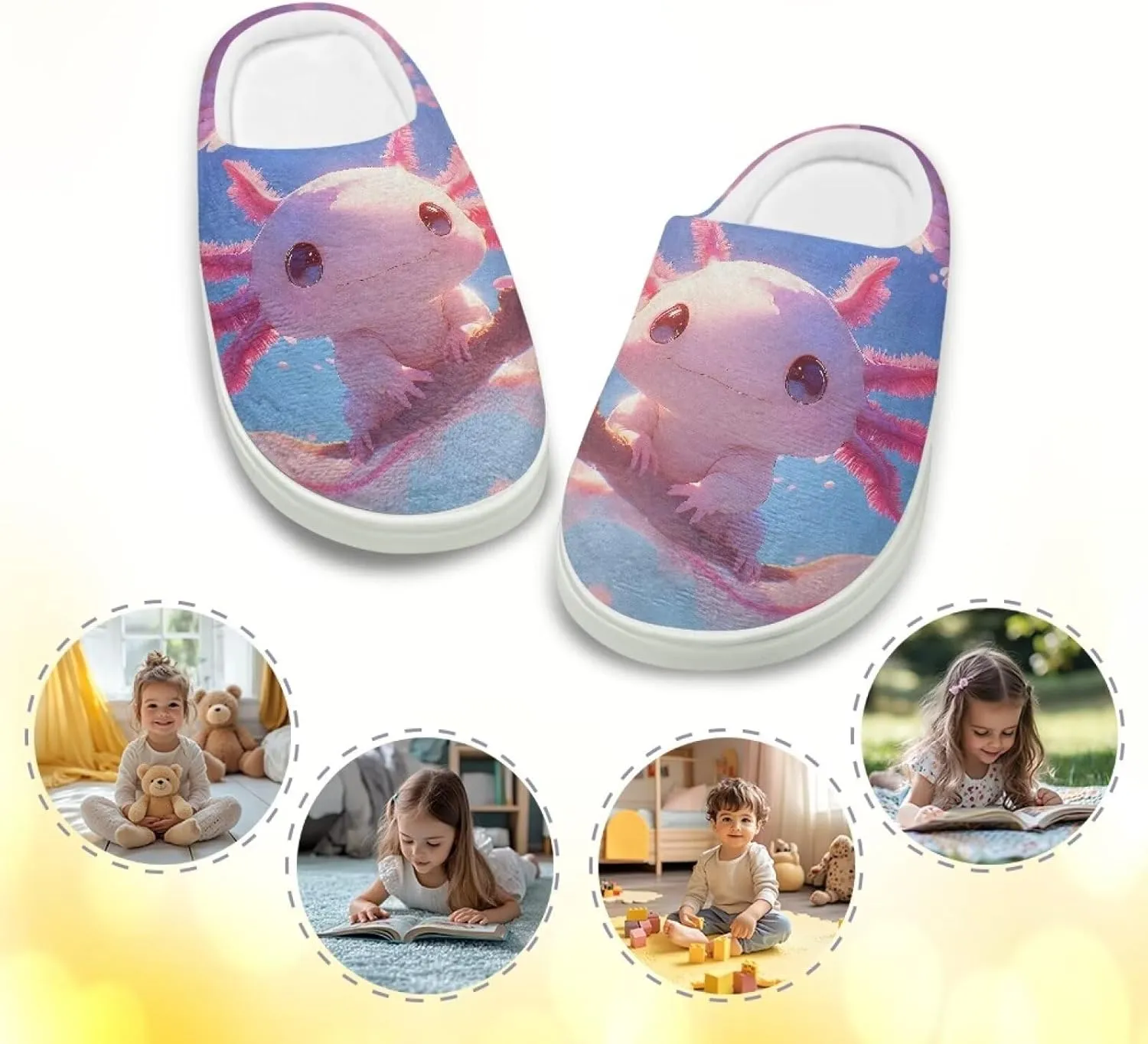 Animal Children's Slippers Boys Girls Cute House Shoes Soft Plush Warm Slippers Winter Non Slip Indoor Fuzzy Slippers Size 9-15