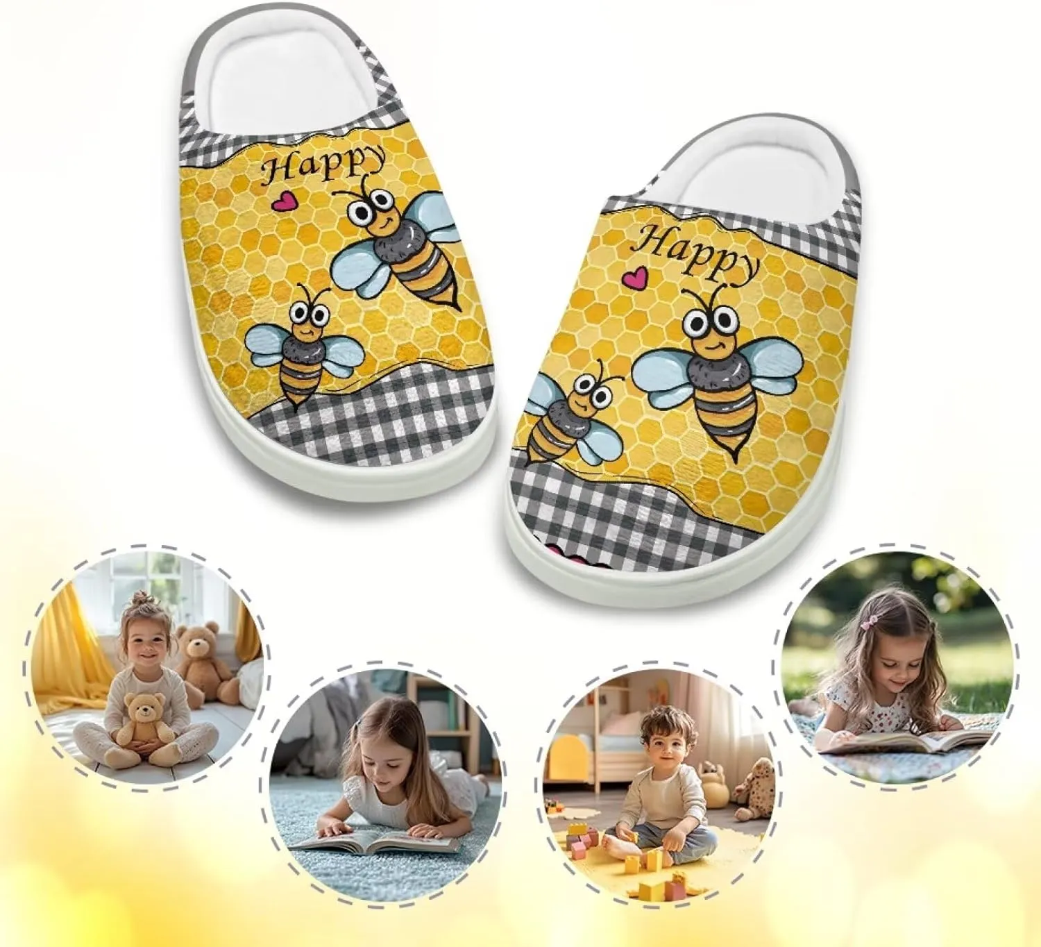 Animal Children's Slippers Boys Girls Cute House Shoes Soft Plush Warm Slippers Winter Non Slip Indoor Fuzzy Slippers Size 9-15