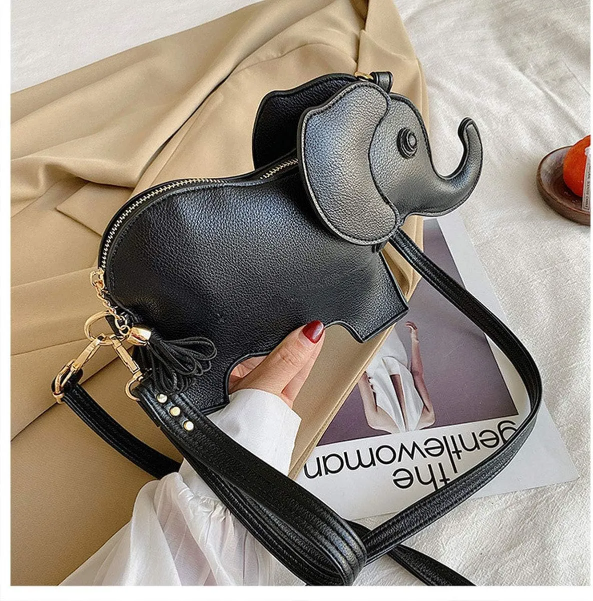 Animal Elephant Shape Crossbody Bag Purse Fashion Women Pu Leather Chic Shoulder Bag Clutch for Girls