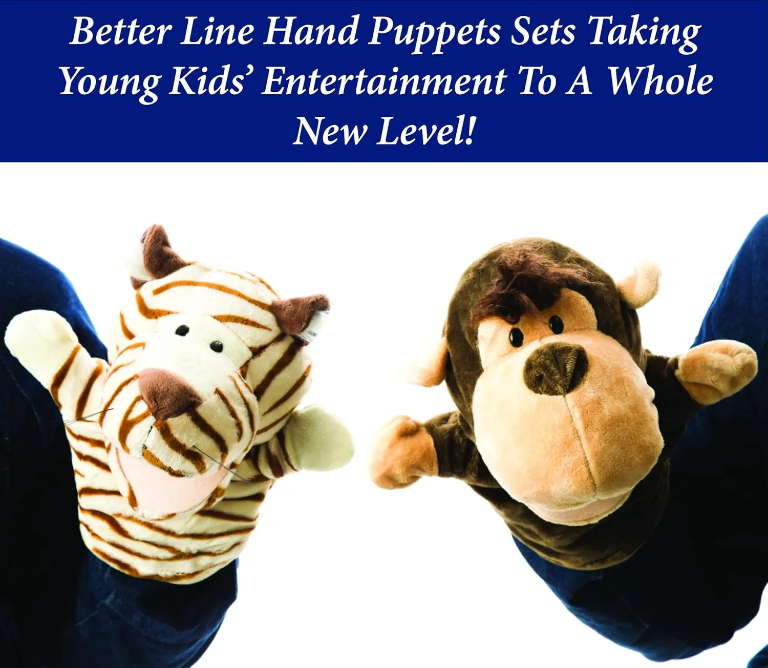 Animal Hand Puppets Set for Kids & Adults - 12.5" Premium Quality Soft Plush Toys with Movable Mouths - Perfect for Storytelling, Teaching, Preschool, Role-Play - Durable, Vibrant, Educational Puppets