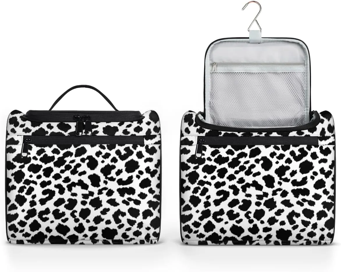 Animal Leopards Print Hanging Toiletry Bag for Men Women Travel Cosmetic Makeup Organizer Bag Water Resistant Large Portable Wash Case for Accessories, Toiletries, Cosmetics