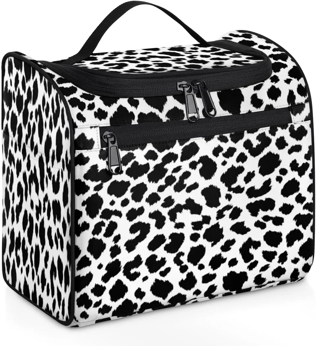 Animal Leopards Print Hanging Toiletry Bag for Men Women Travel Cosmetic Makeup Organizer Bag Water Resistant Large Portable Wash Case for Accessories, Toiletries, Cosmetics