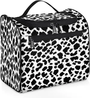 Animal Leopards Print Hanging Toiletry Bag for Men Women Travel Cosmetic Makeup Organizer Bag Water Resistant Large Portable Wash Case for Accessories, Toiletries, Cosmetics