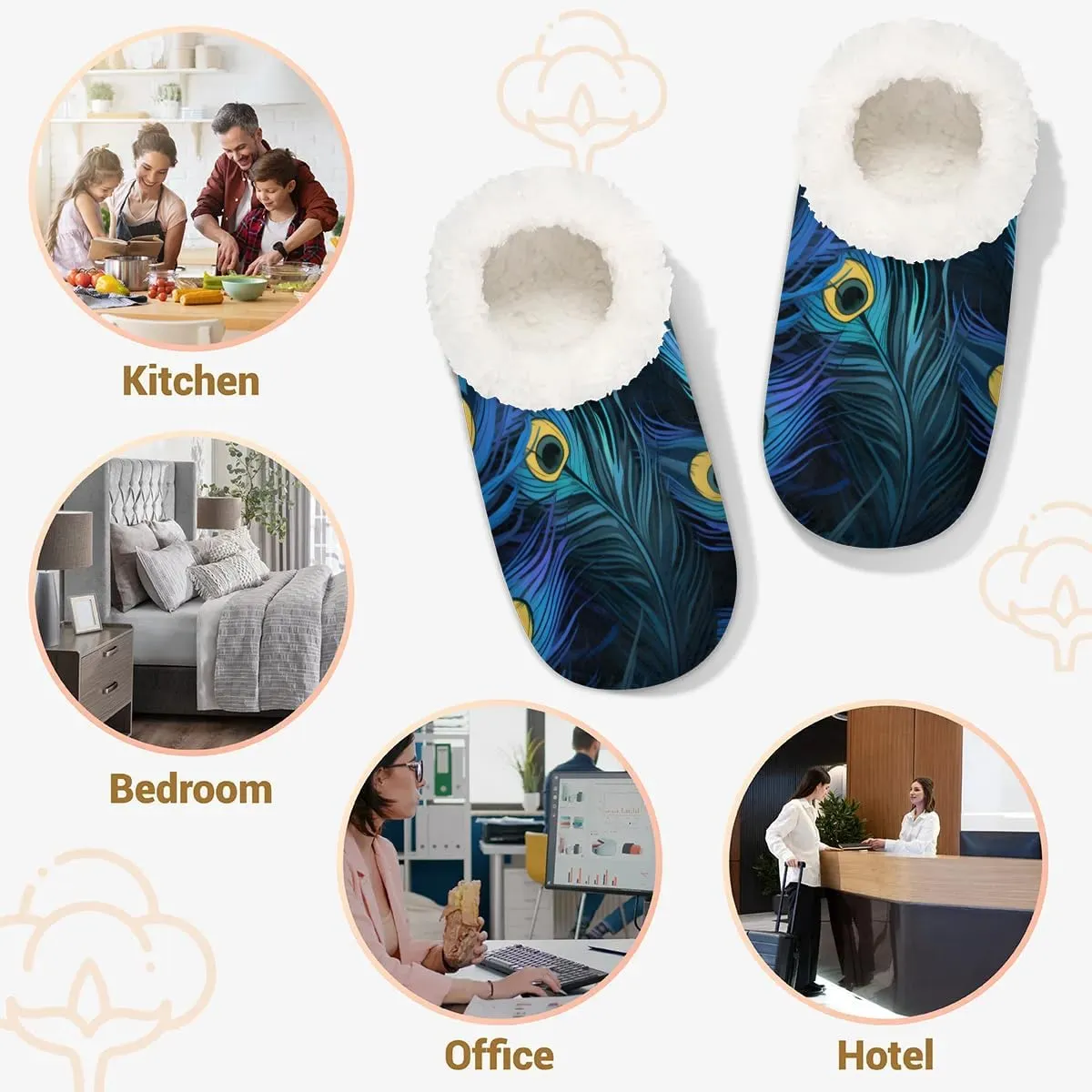 Animal Rooster Floral Soft Home Slippers for Women Lightweight Men's House Shoes Women's Slippers