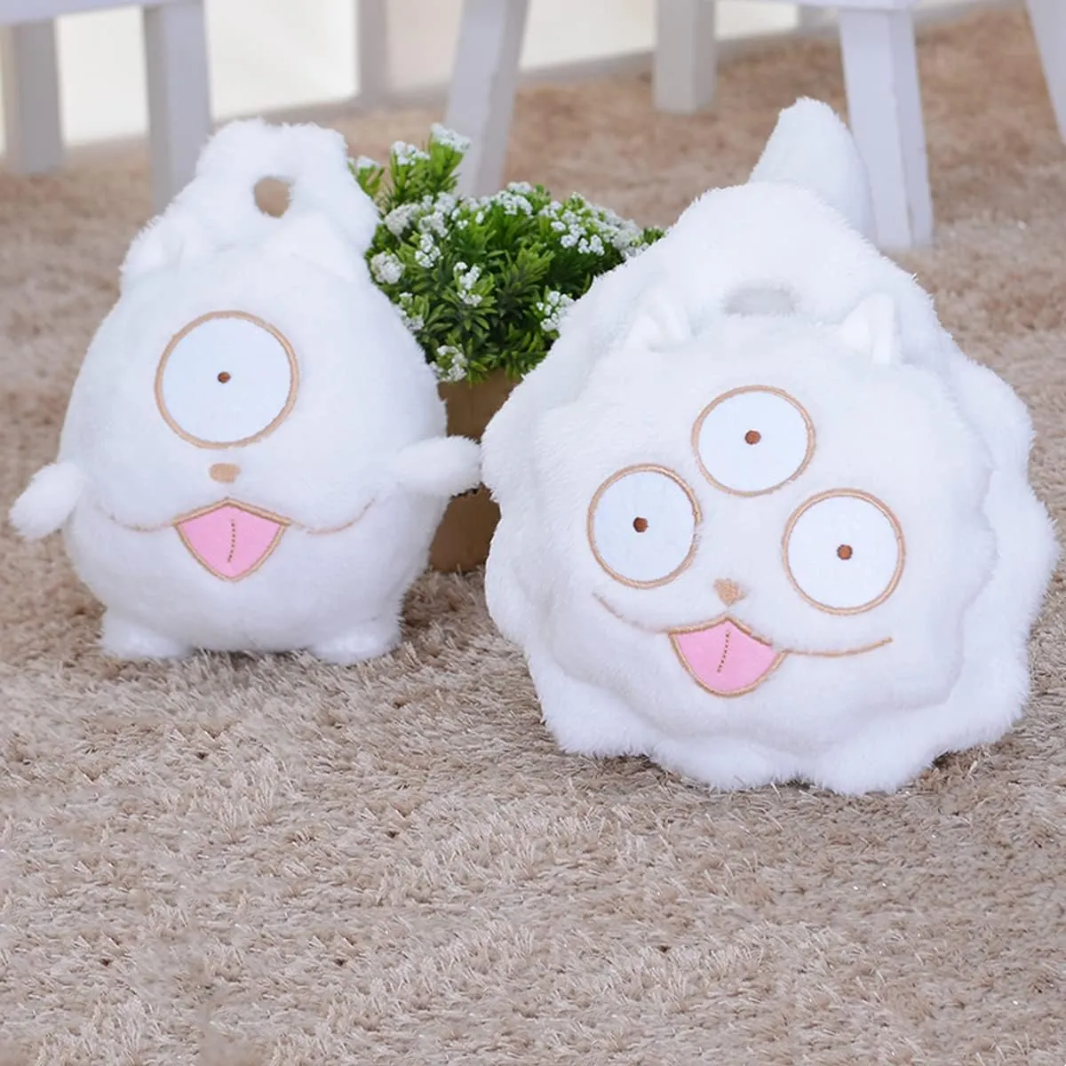 Anime Land of The Lustrous Plush Toy Stuffed Houseki No Kuni Pillow Phosphophyllite Diamond Dog Inu Shiro Cosplay Toys (7.08'', One Eye)