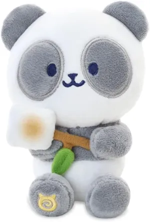 Anirollz Stuffed Animal Plush Toy – 6" Small Sitting Plush Doll Soft, Squishy, Warm, Cute, Comfort, Safe Birthday Panda Bear Character with Marshmallo Stick Pandaroll