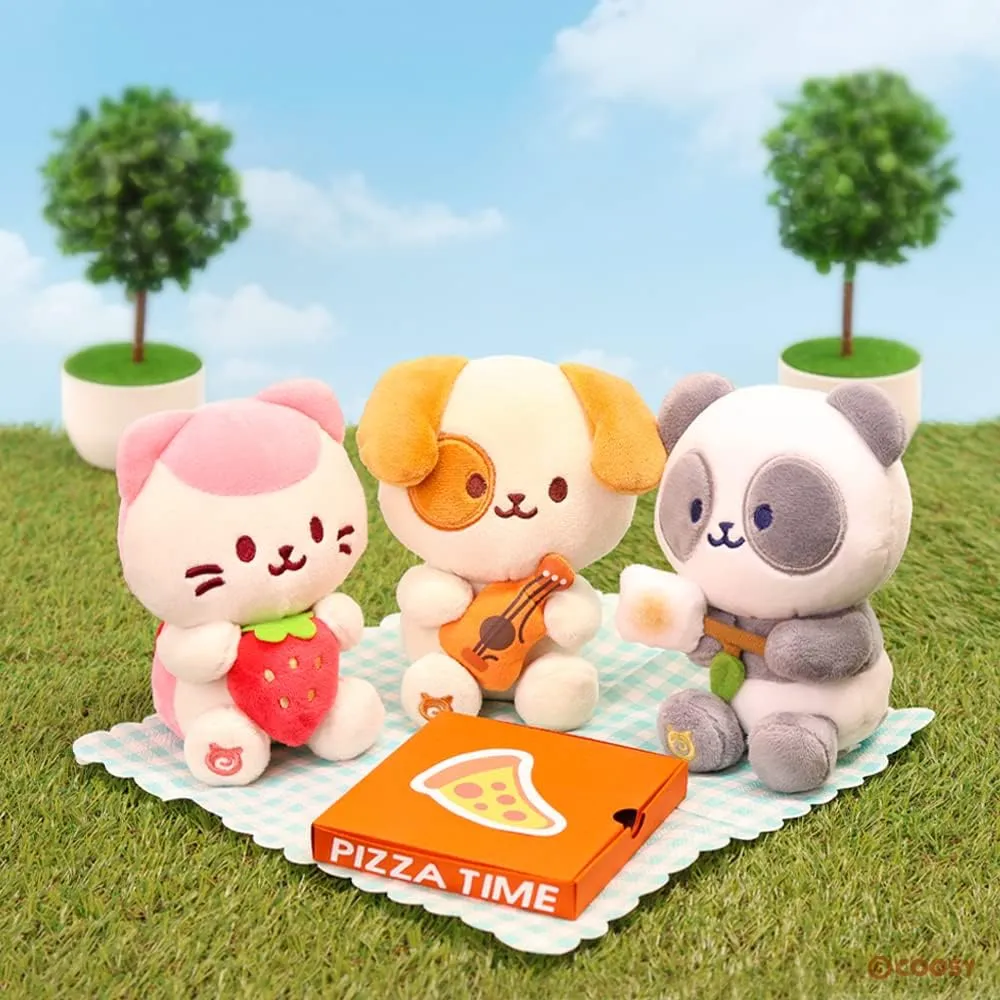 Anirollz Stuffed Animal Plush Toy – 6" Small Sitting Plush Doll Soft, Squishy, Warm, Cute, Comfort, Safe Birthday Panda Bear Character with Marshmallo Stick Pandaroll