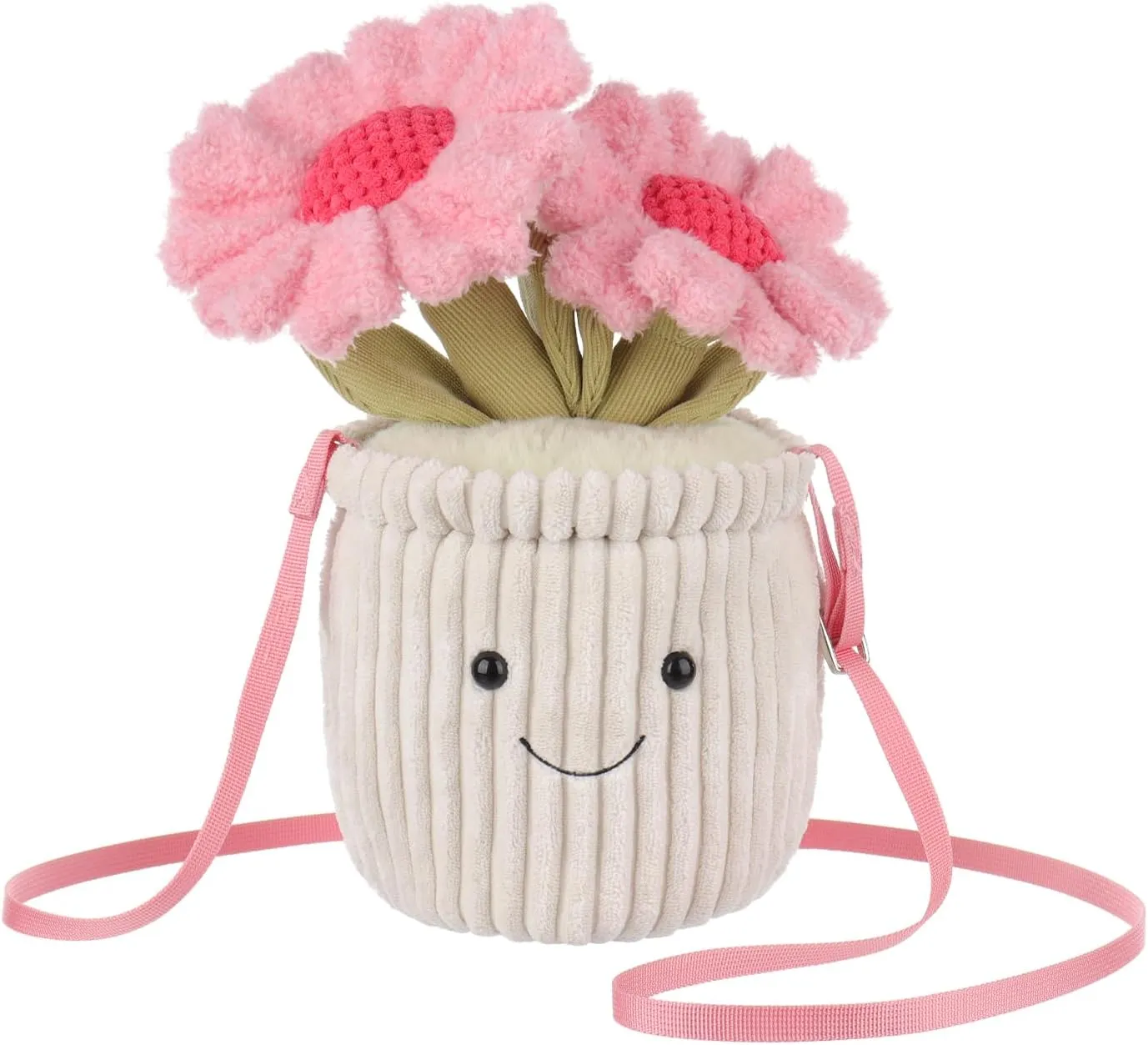 Apricot Lamb Potted Sunflower Plant Shoulder Bag Crossbody Plush Purse for Adults and Teen Girls Boys, Stuffed Animal Shoulder Bag, Kids and Adults Fashion Handbags, 10.7 Inches