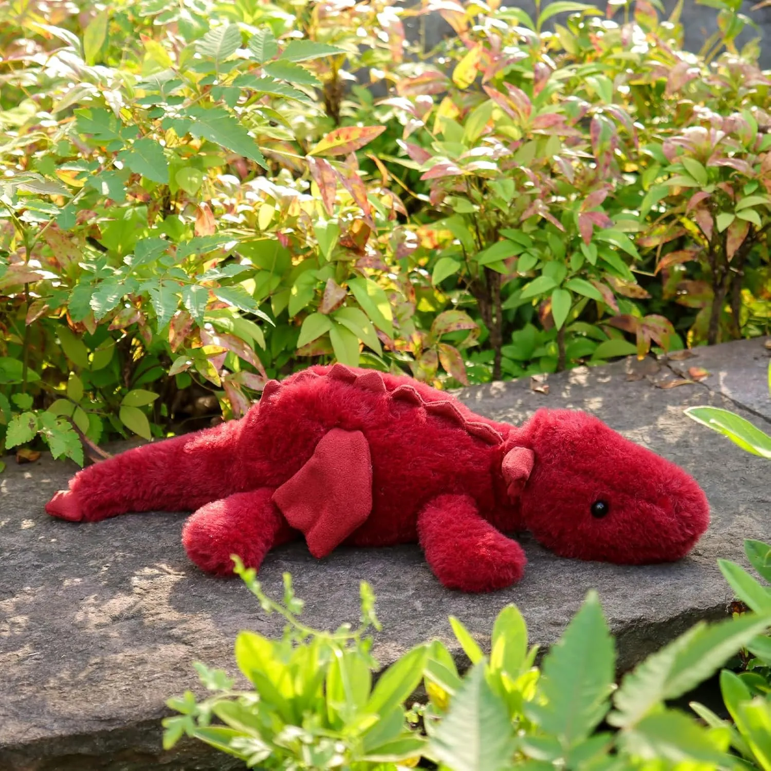 Apricot Lamb Toys Plush Plum Lying Dragon Dinosaur Stuffed Animal Soft Cuddly Perfect for Child (Red Dragon,15 Inches)