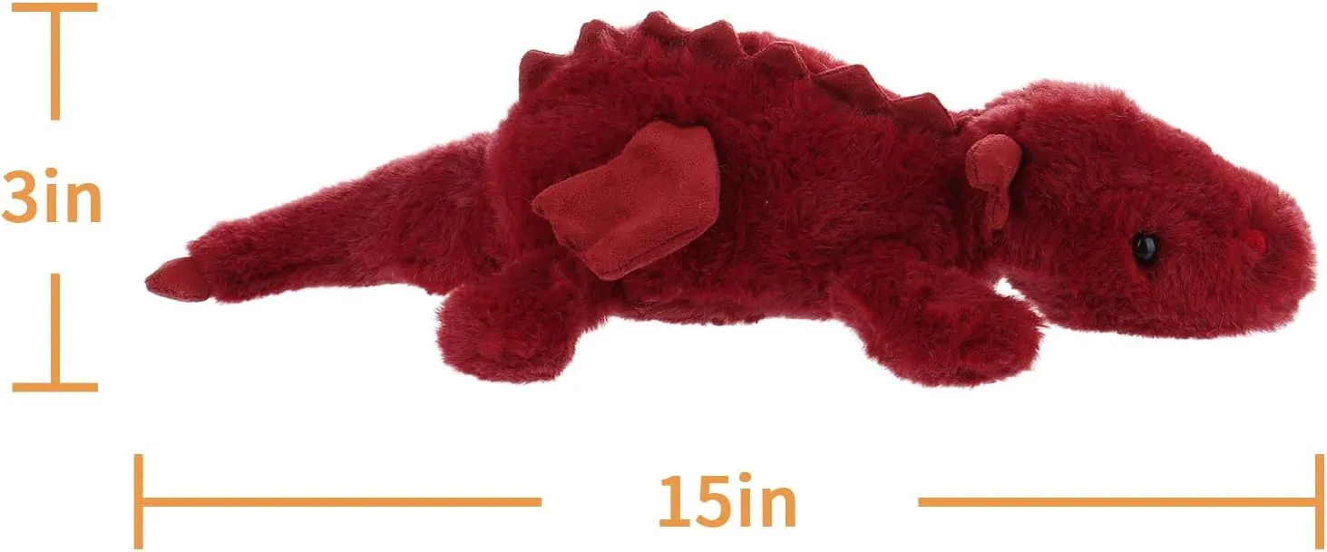 Apricot Lamb Toys Plush Plum Lying Dragon Dinosaur Stuffed Animal Soft Cuddly Perfect for Child (Red Dragon,15 Inches)