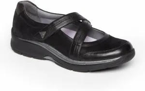Aravon Women's Pyper Cross Strap Black Leather 10.5 Medium