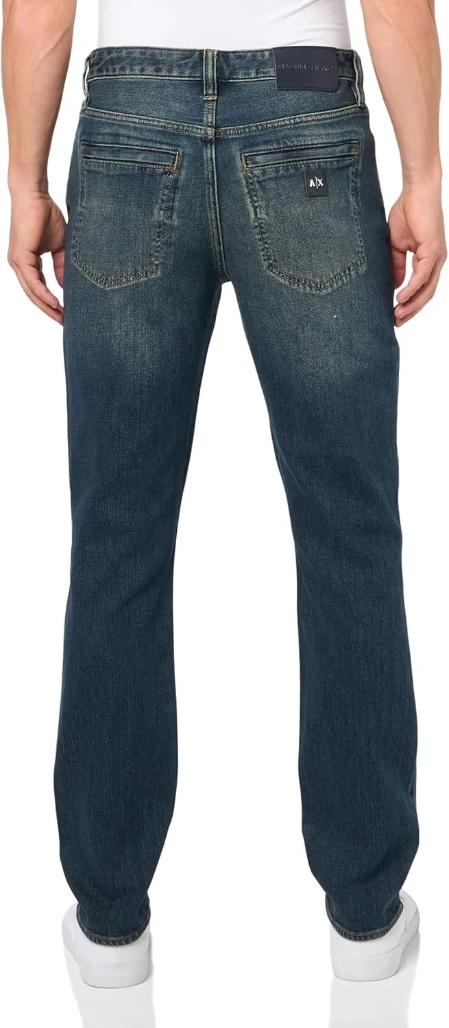 Armani Exchange Men's Skinny Biker Fit Stretch Cotton Bull Denim 5 Pocket Pant