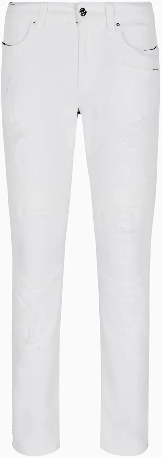 Armani Exchange Men's Skinny Biker Fit Stretch Cotton Bull Denim 5 Pocket Pant