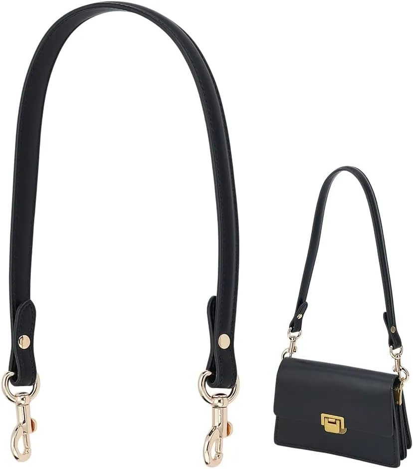 arricraft Leather Purse Handbag Strap, 64.4cm (25.35 inches) with Alloy Buckle Handbag Shoulder Strap Purse Replacement Bag Strap for Briefcase Shoulder Bag Making DIY Handbag Accessories (Black)