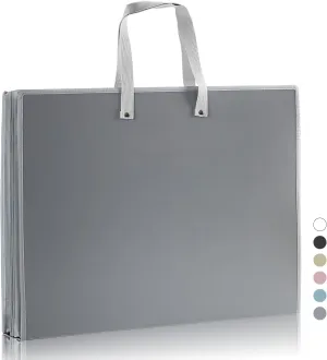 Art Portfolio Bags Storage Books (23.2 * 18.1inches) for Art Portfolio Folder, Posters Storage Bag with Zipper and Handle Mesh Folder Organizers for Poster, Painting Grey