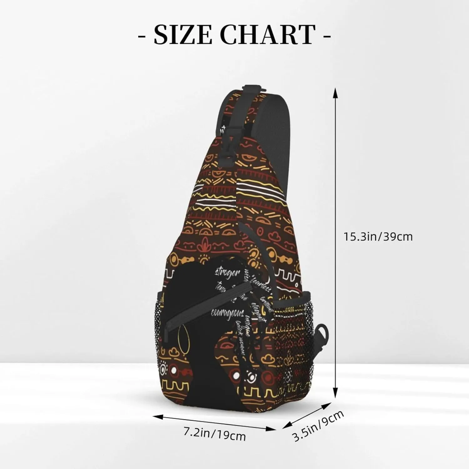 ASYG African American Womens Sling Bag African Women Crossbody Chest Daypack Casual Backpack Womens Shoulder Bag