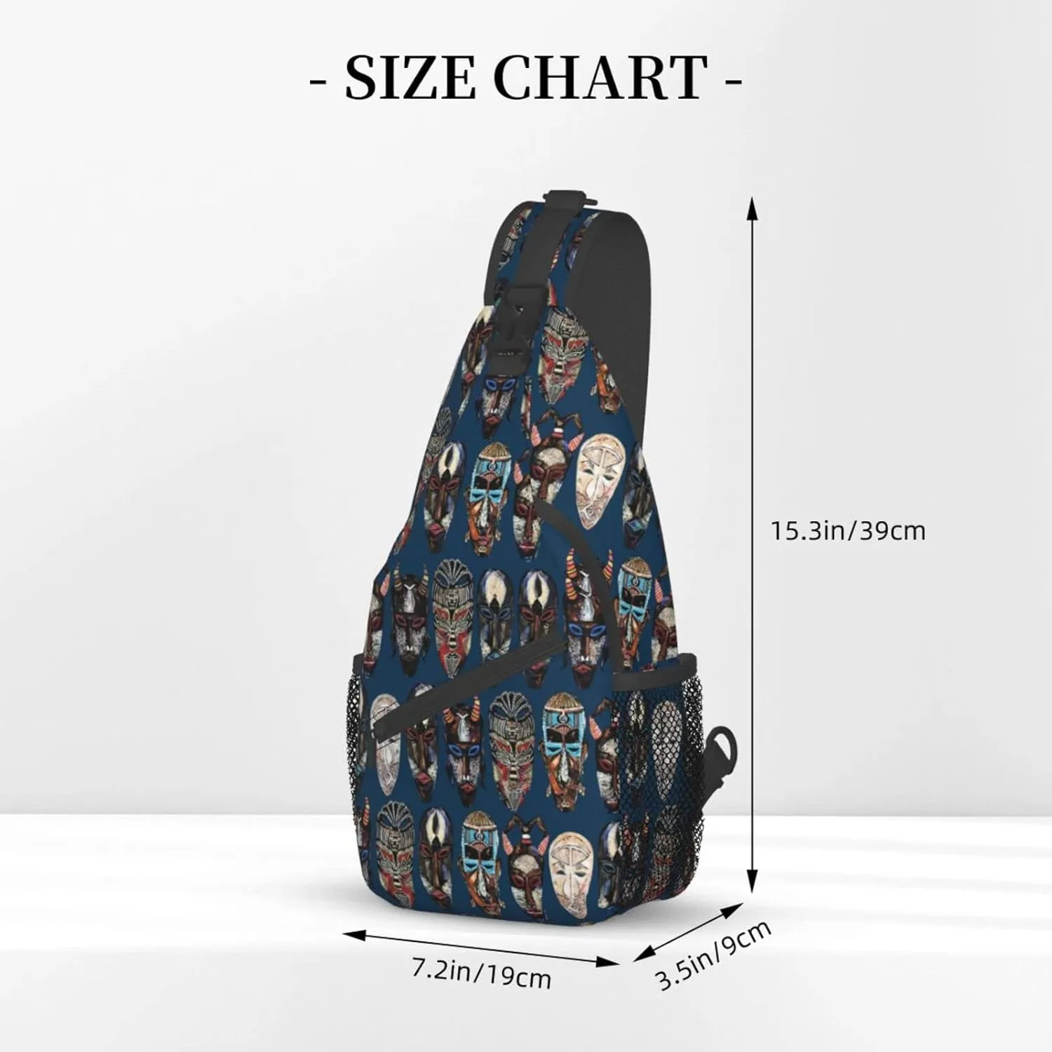 ASYG African Art Sling Bag Cute Crossbody Chest Daypack Casual Backpack African Shoulder Bag For Travel Picnic