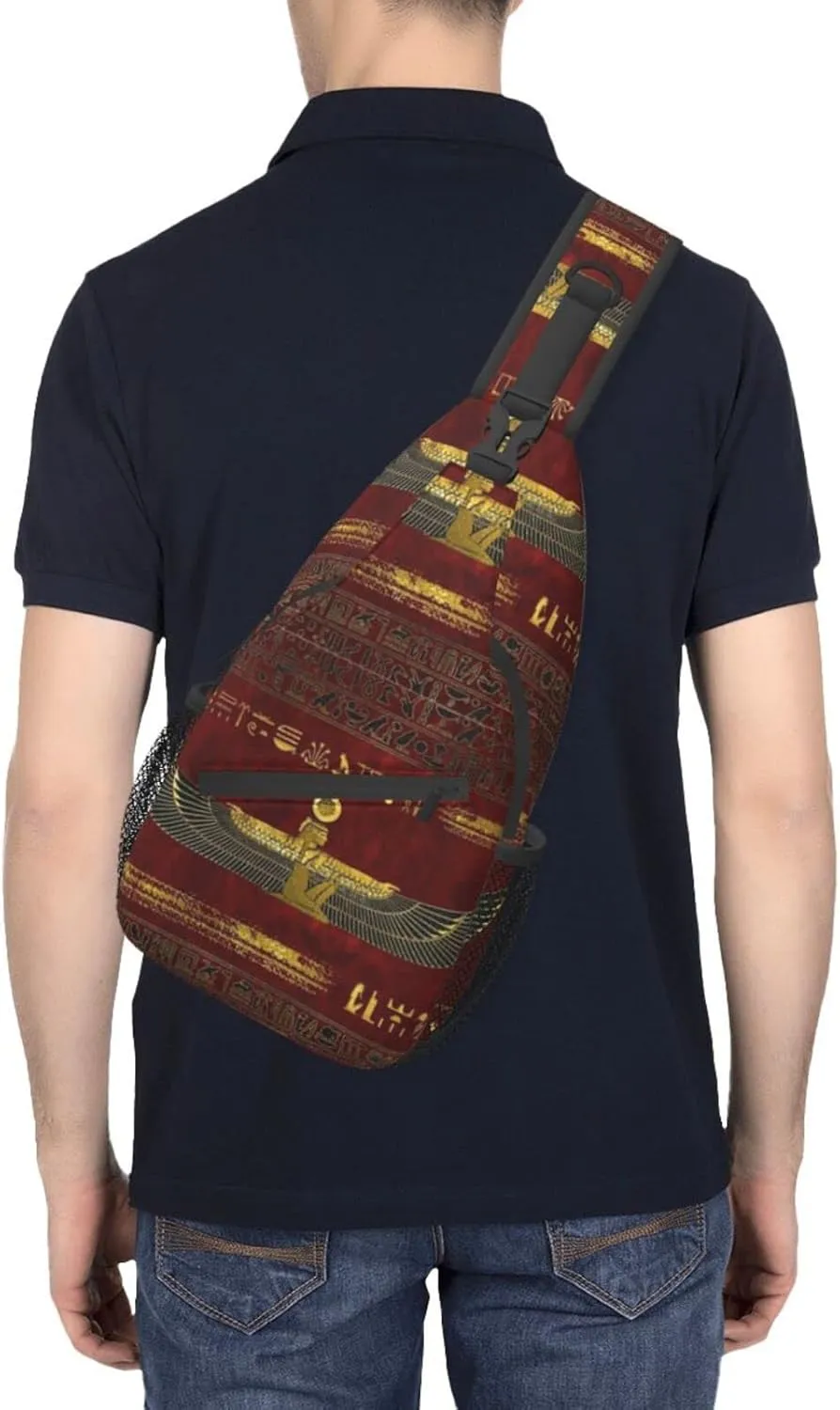 ASYG Ancient Egyptian Sling Bag Crossbody Chest Daypack Casual Backpack Egyptian Shoulder Bag Egyptian Decor
