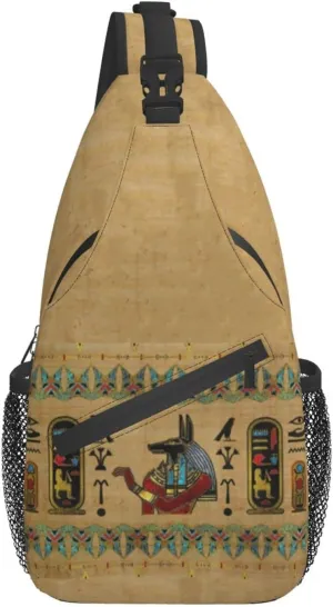ASYG Ancient Egyptian Sling Bag Crossbody Chest Daypack Casual Backpack Egyptian Shoulder Bag Egyptian Decor