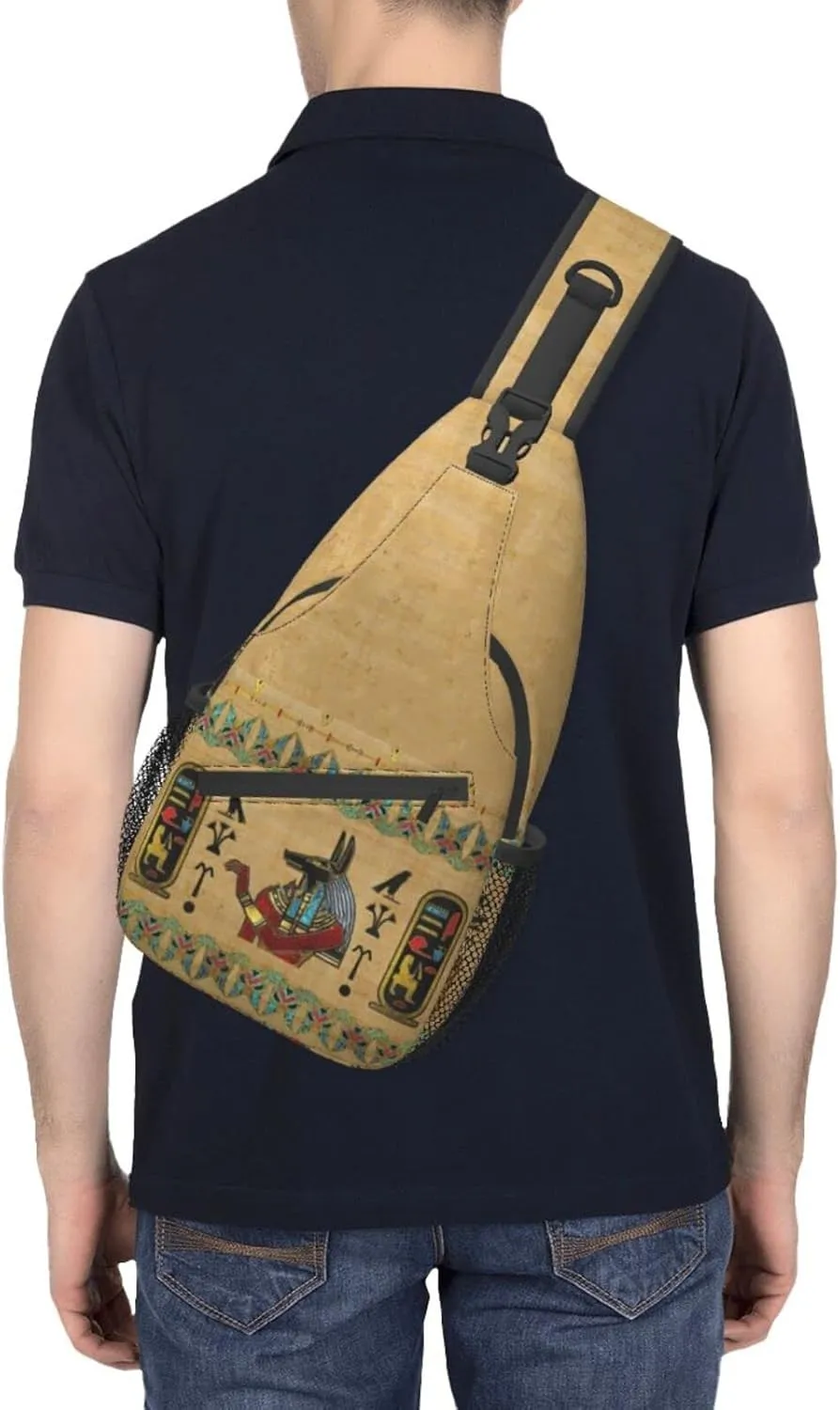 ASYG Ancient Egyptian Sling Bag Crossbody Chest Daypack Casual Backpack Egyptian Shoulder Bag Egyptian Decor