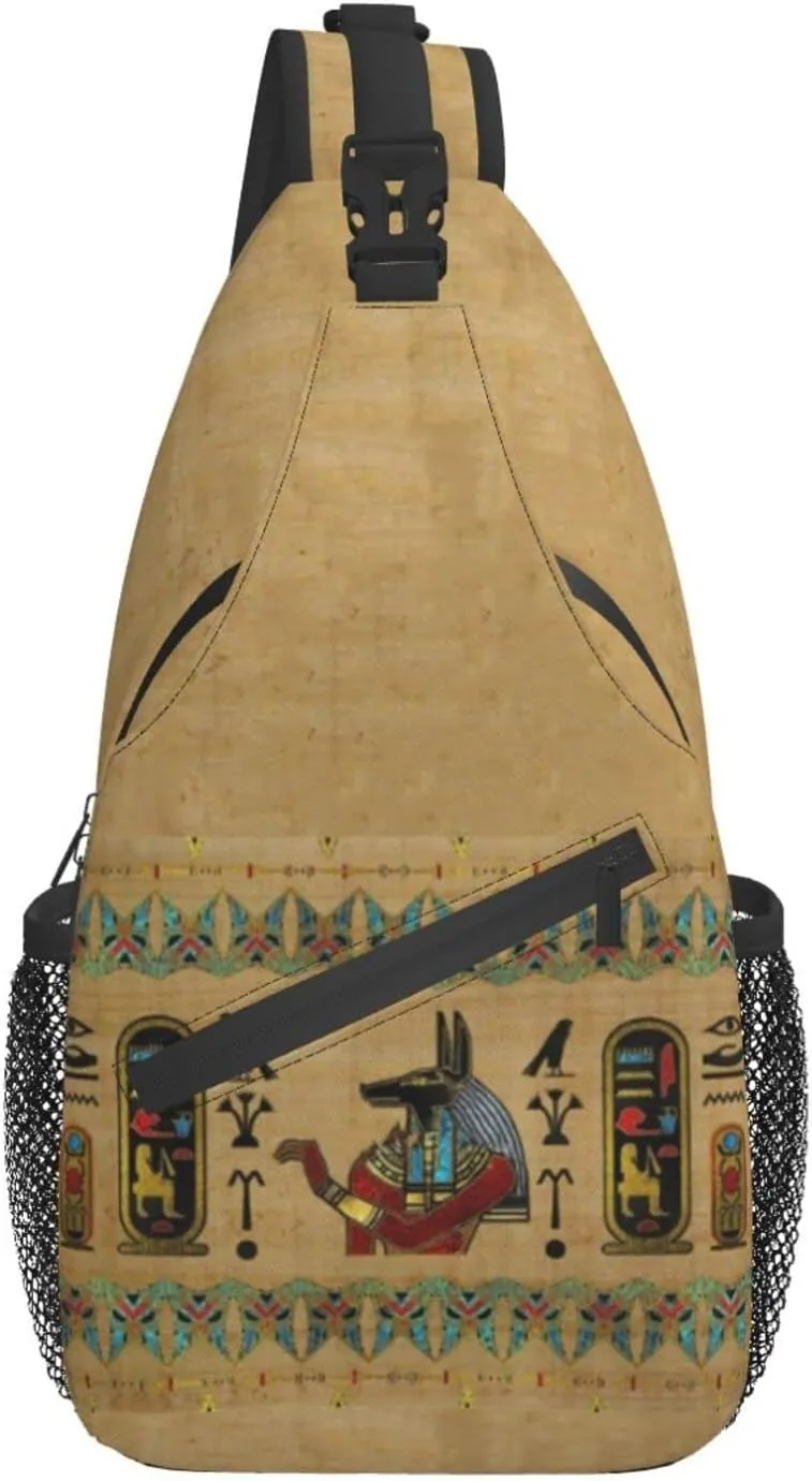 ASYG Ancient Egyptian Sling Bag Crossbody Chest Daypack Casual Backpack Egyptian Shoulder Bag Egyptian Decor