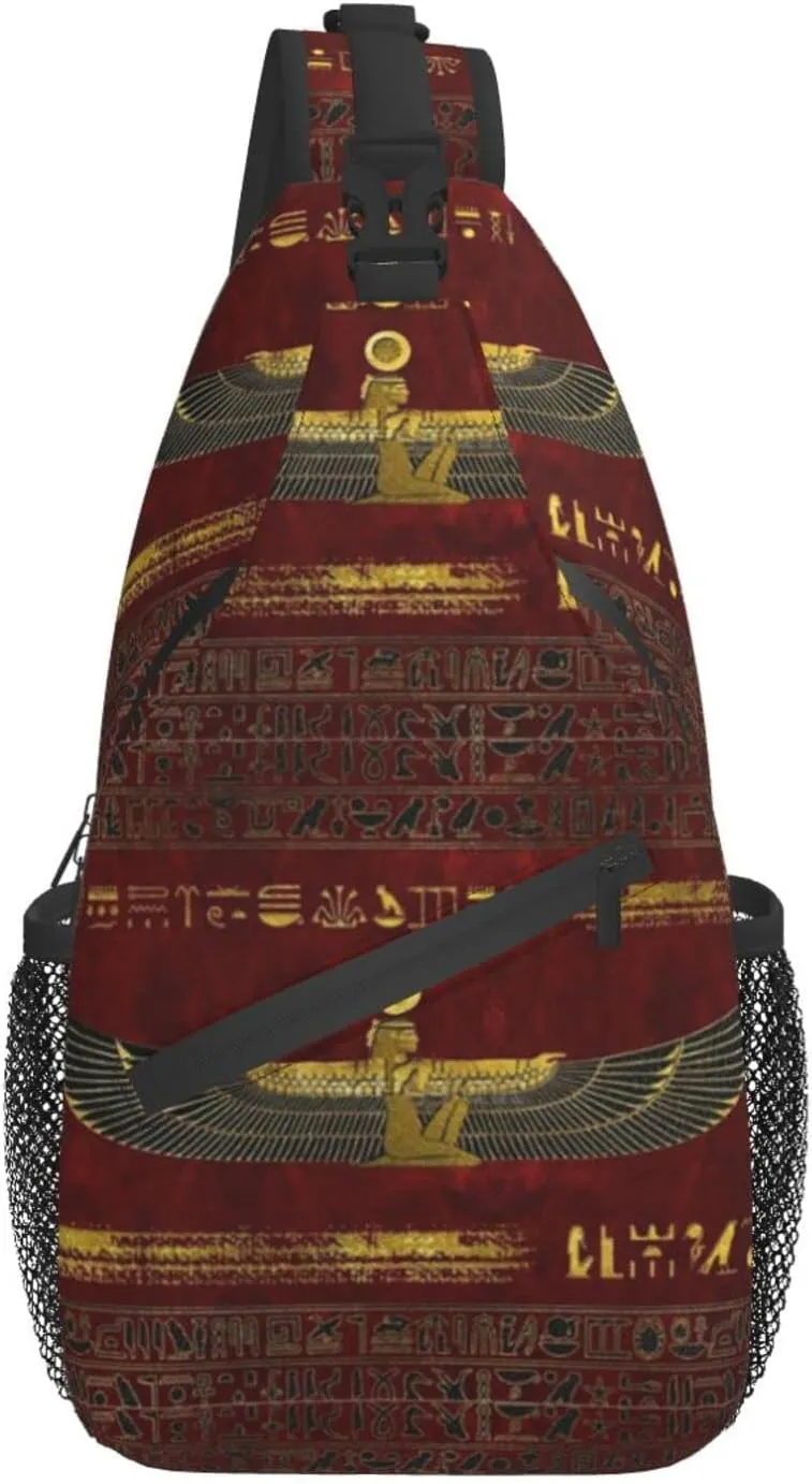 ASYG Ancient Egyptian Sling Bag Crossbody Chest Daypack Casual Backpack Egyptian Shoulder Bag Egyptian Decor