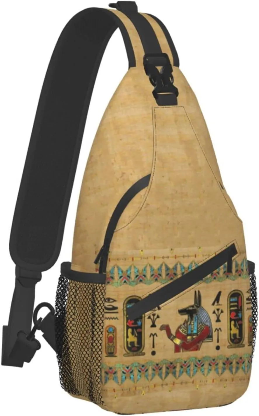 ASYG Ancient Egyptian Sling Bag Crossbody Chest Daypack Casual Backpack Egyptian Shoulder Bag Egyptian Decor