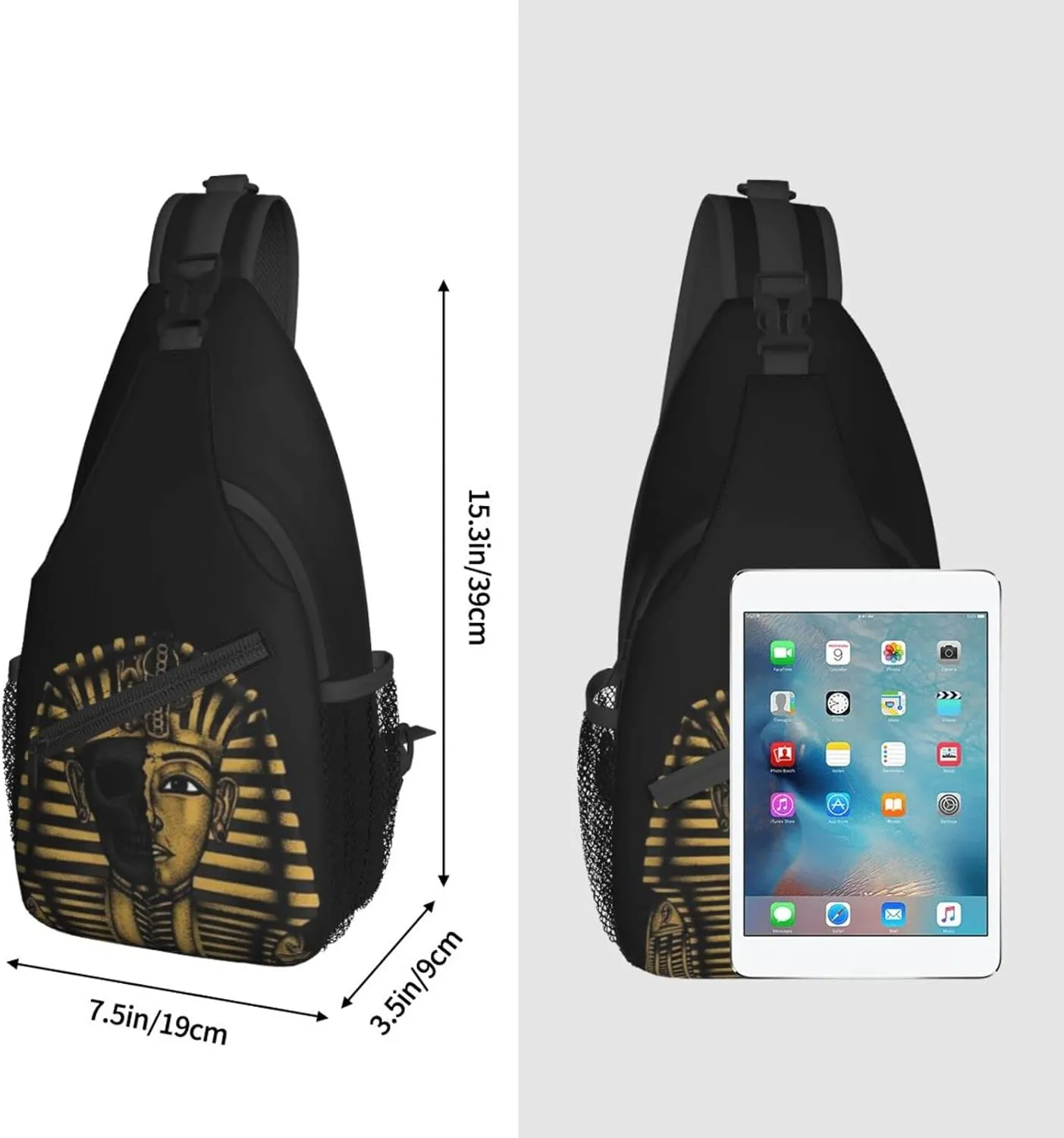 ASYG Ancient Egyptian Sling Bag Crossbody Chest Daypack Casual Backpack Egyptian Shoulder Bag Egyptian Decor