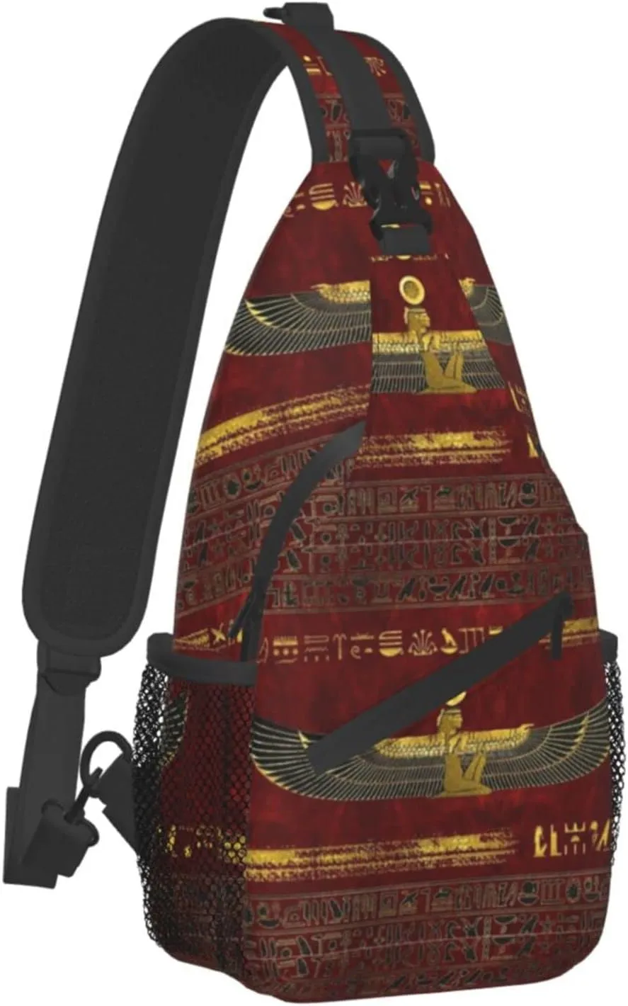 ASYG Ancient Egyptian Sling Bag Crossbody Chest Daypack Casual Backpack Egyptian Shoulder Bag Egyptian Decor