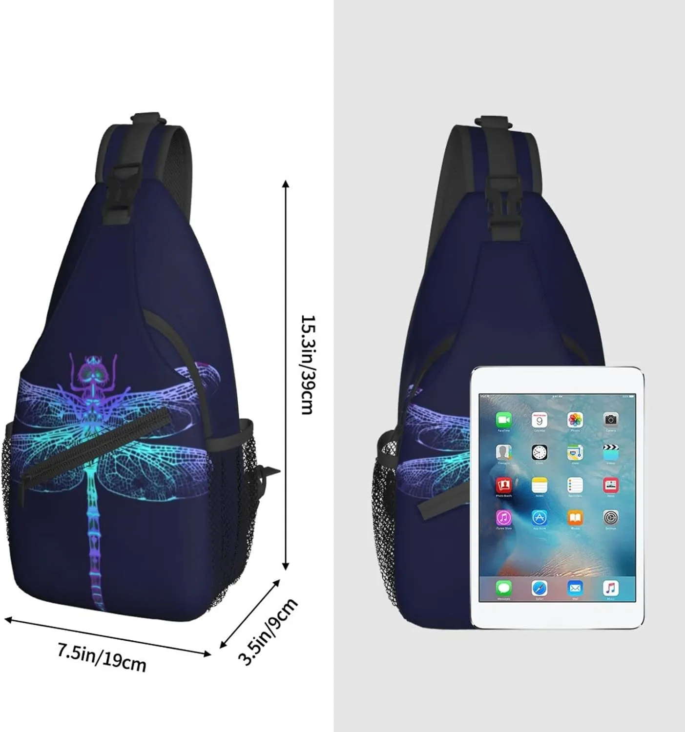 ASYG Dragonfly Sling Bag Crossbody Chest Daypack Casual Backpack Women Shoulder Bag For Travel Hiking Shopping Yoga