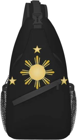 ASYG Philippine Sling Bag Philippine Flag Crossbody Chest Daypack Casual Backpack Filipino Shoulder Bag For Travel Picnic