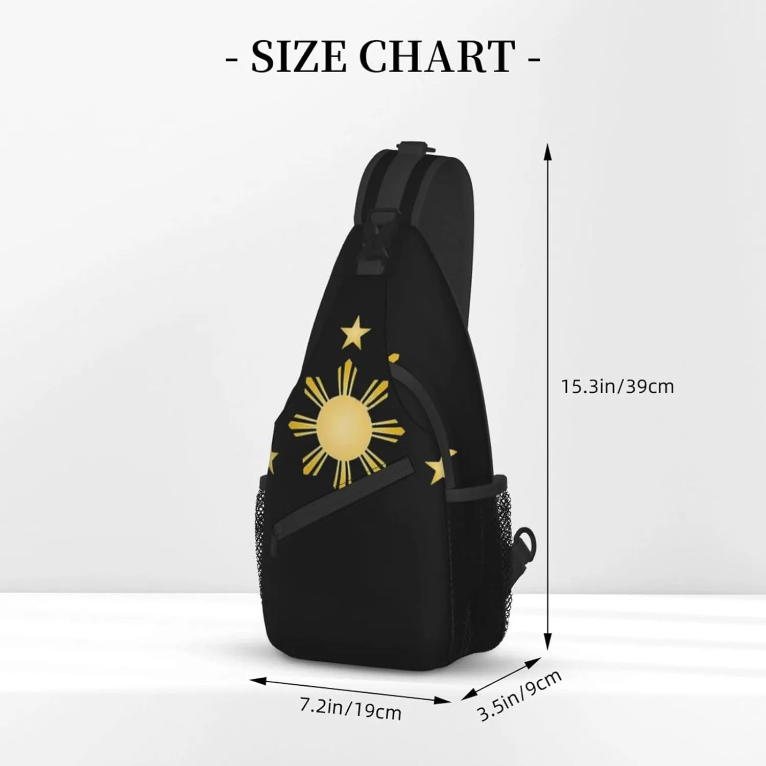 ASYG Philippine Sling Bag Philippine Flag Crossbody Chest Daypack Casual Backpack Filipino Shoulder Bag For Travel Picnic