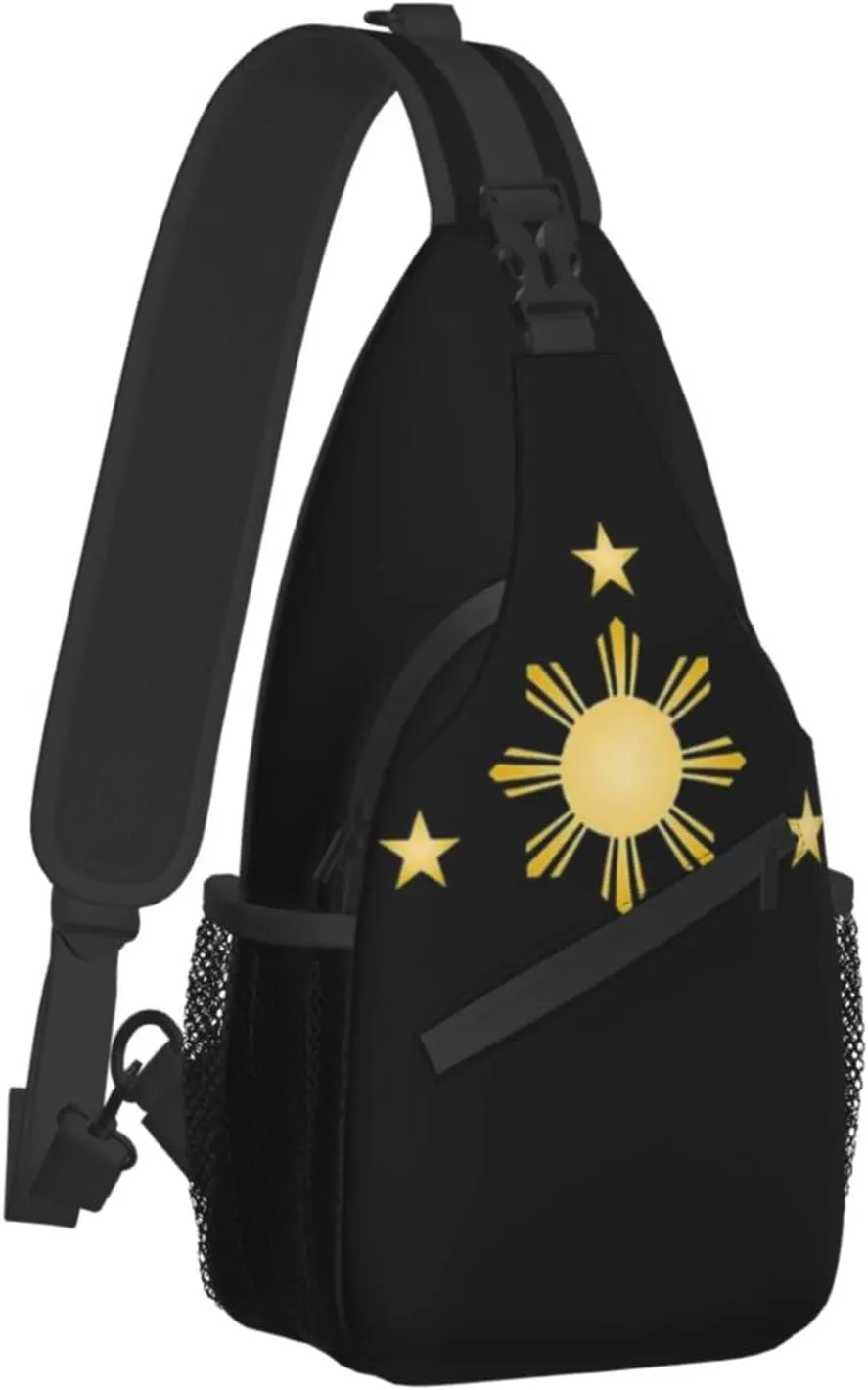 ASYG Philippine Sling Bag Philippine Flag Crossbody Chest Daypack Casual Backpack Filipino Shoulder Bag For Travel Picnic