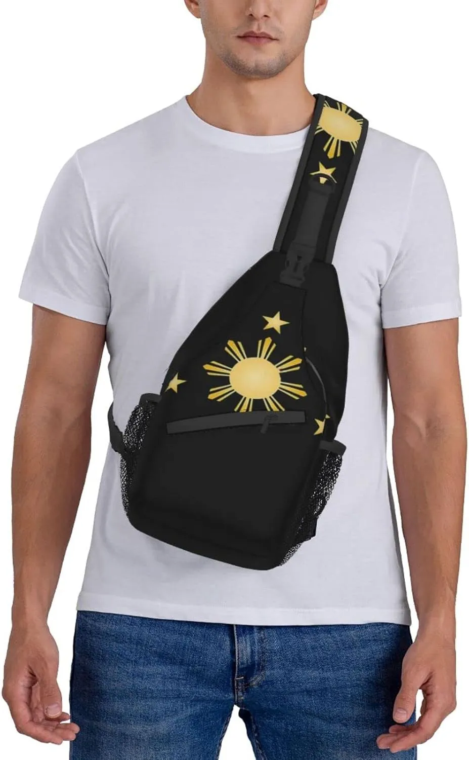 ASYG Philippine Sling Bag Philippine Flag Crossbody Chest Daypack Casual Backpack Filipino Shoulder Bag For Travel Picnic