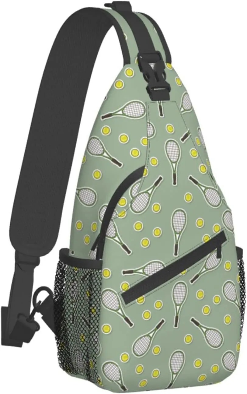ASYG Tennis Sling Bag Sport Crossbody Chest Daypack Casual Backpack Tennis Shoulder Bag For Travel Picnic