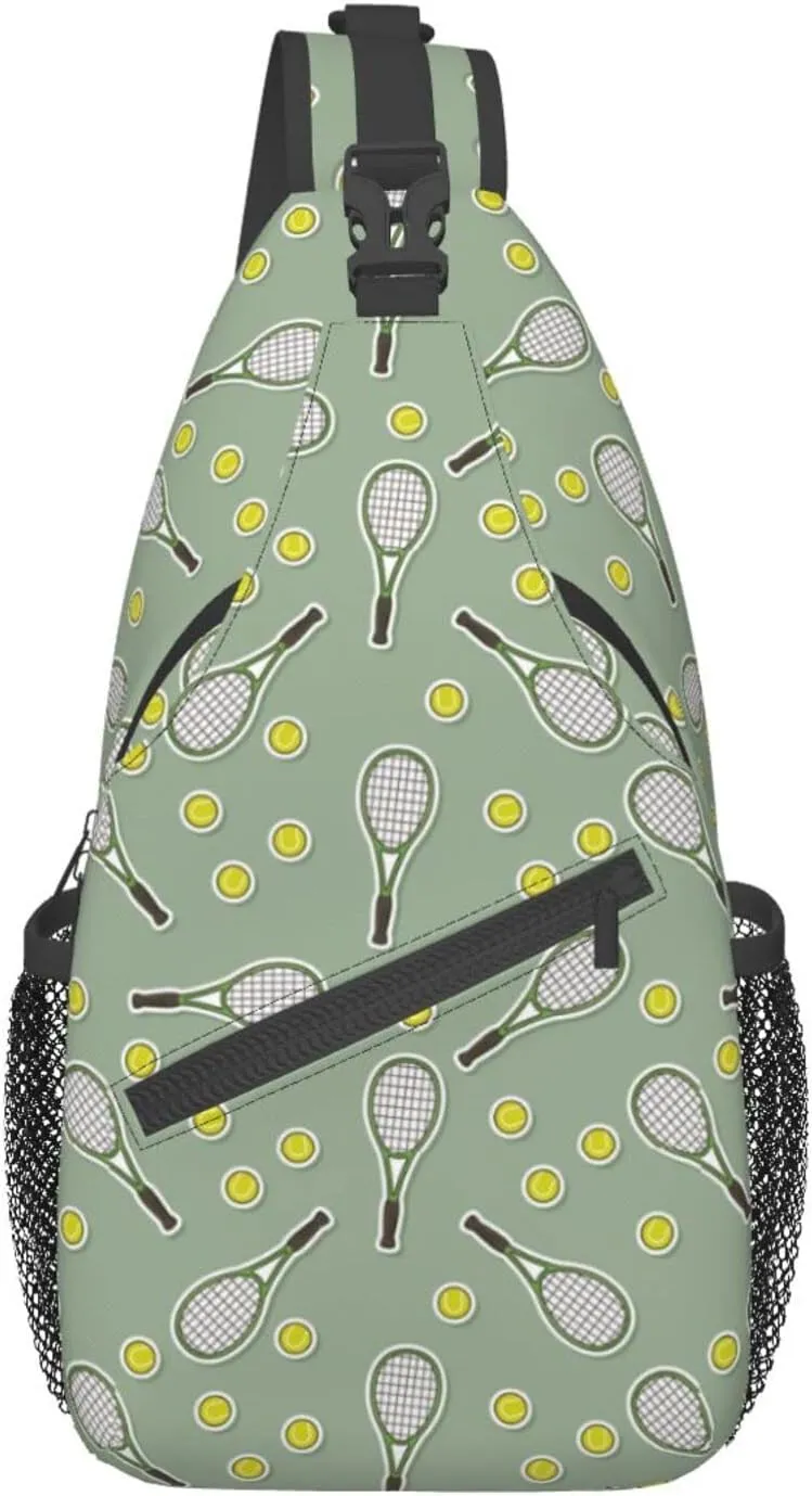 ASYG Tennis Sling Bag Sport Crossbody Chest Daypack Casual Backpack Tennis Shoulder Bag For Travel Picnic