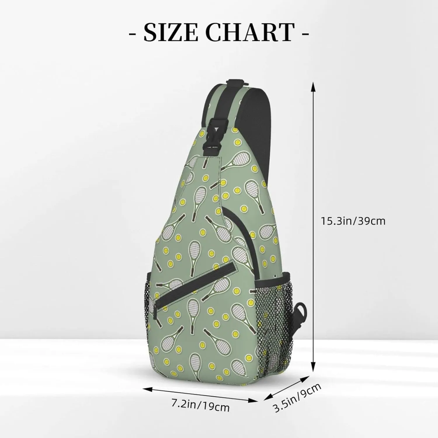 ASYG Tennis Sling Bag Sport Crossbody Chest Daypack Casual Backpack Tennis Shoulder Bag For Travel Picnic