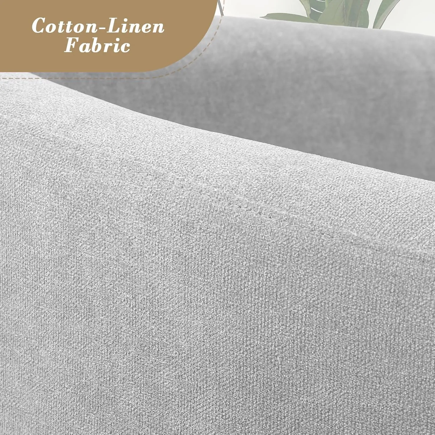 Athena Collection Modern Barrel Accent Chair with Ottoman, Furry Cozy Reading Arm Chair for Adults, Comfy Uphosltered Sofa Armchair with Footrest for Living Room, Bedroom, Small Space, Grey