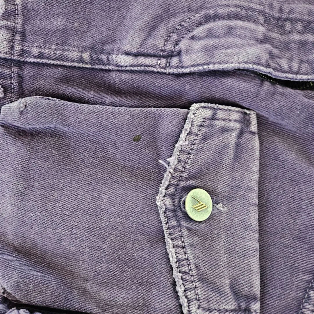 Attico Purple Denim Faye Mini Skirt