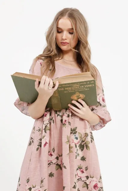 Audrey baby Doll dress. Antique Pink