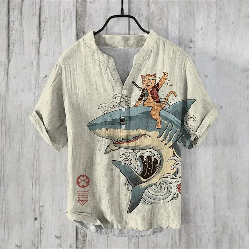 AUGUSTUS - ARTISTIC LINEN-SILK SHIRT