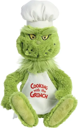 Aurora® Whimsical Dr. Seuss™ Chef Grinch Stuffed Animal - Magical Storytelling - Officially Licensed - Green 14 Inches