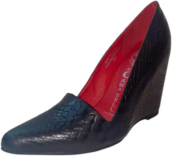 Authentic JC86 Jeffrey Campbell Cow Leather Black fish Wedge - 4 inch wedge - Women's Designer Shoes - Women's Fashion Shoes