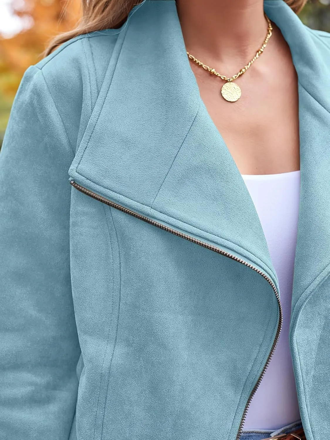 AUTOMET Womens Faux Leather Jackets Suede Fall Fashion 2025 Outfits Winter Clothes Open Front Cropped Coat Outwear