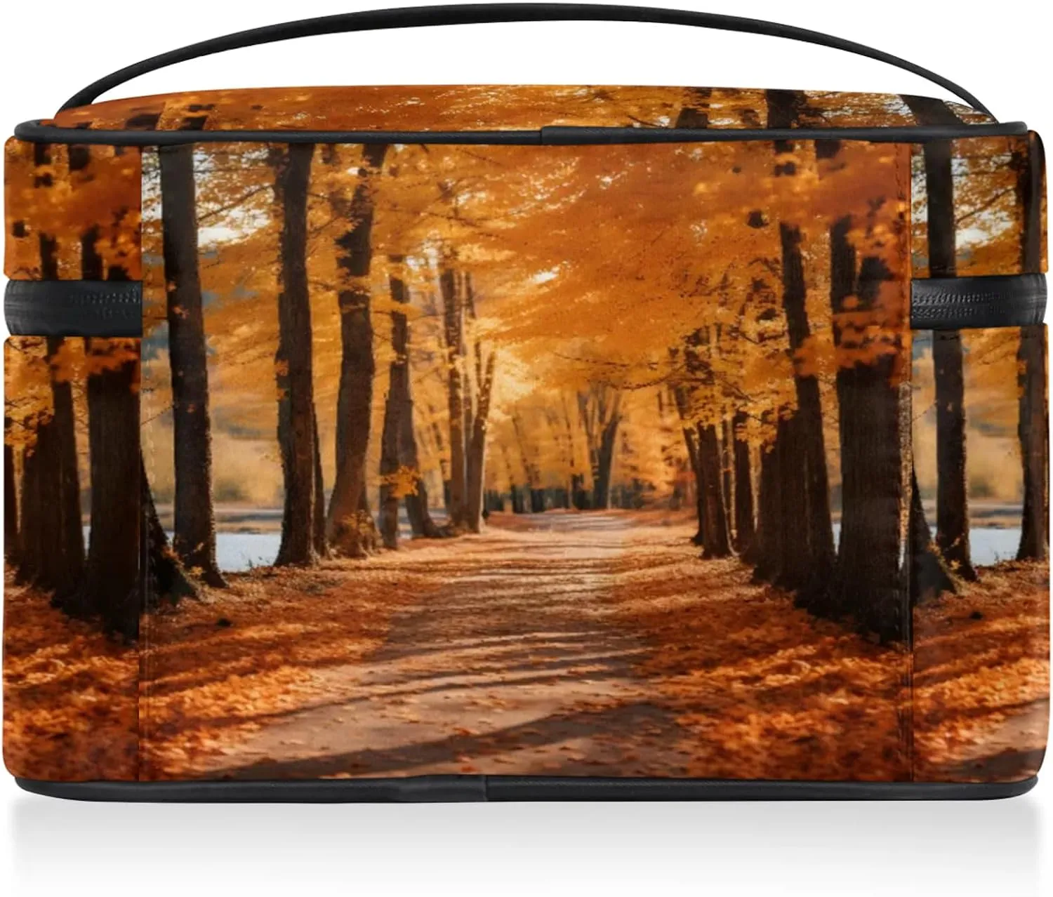 Autumn Tree Travel Toiletry Bag Large Capacity Makeup Case Organizer with Handle Cosmetic Case for Women Girls