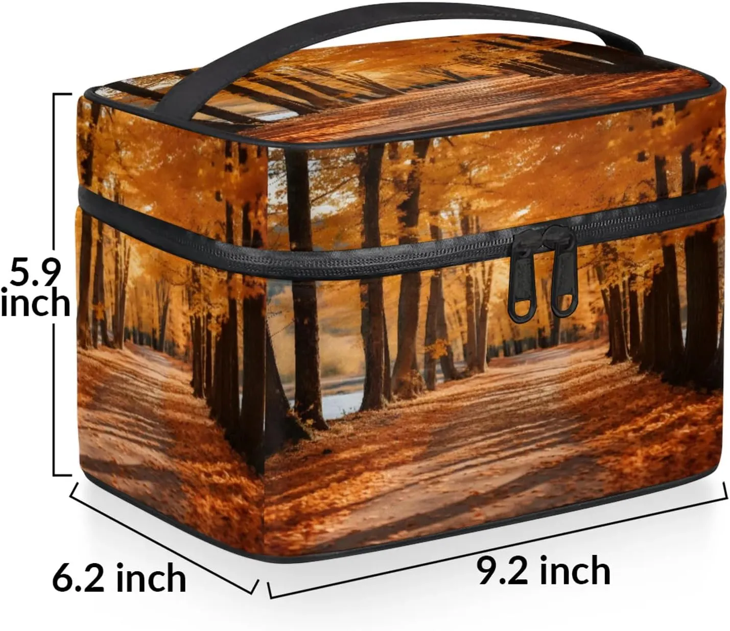 Autumn Tree Travel Toiletry Bag Large Capacity Makeup Case Organizer with Handle Cosmetic Case for Women Girls